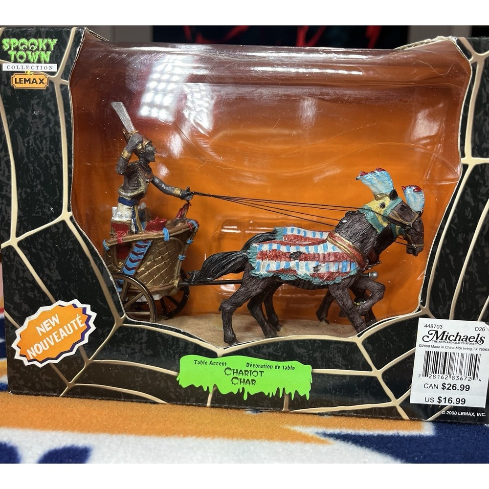 LEMAX Spooky Town CHARIOT Halloween Egyptian Zombie Horses Parade Halloween